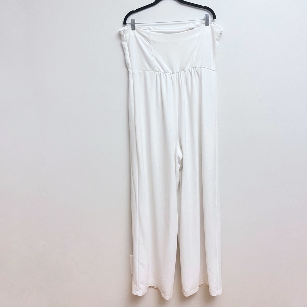 Wild Fable Lightweight White Wide Leg Strapless Tube Jumpsuit - Picture 6 of 14